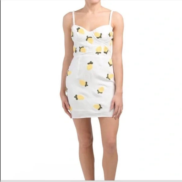 NWT Red Carter white lemon bustier dress Bloomingdale’s size M - Picture 3 of 8